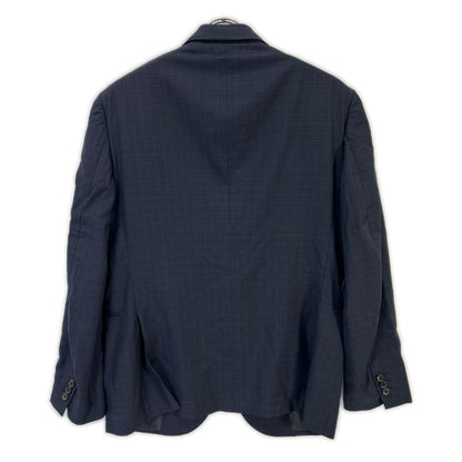 LOUIS VUITTON 2019 Navy Wool Check 2B Blazer Size 52