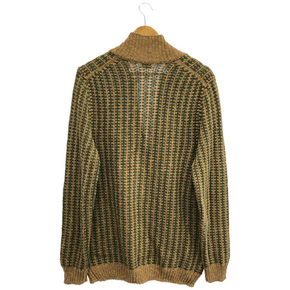 Drumohr Beige Green Linen Cotton Knit Cardigan Size 50