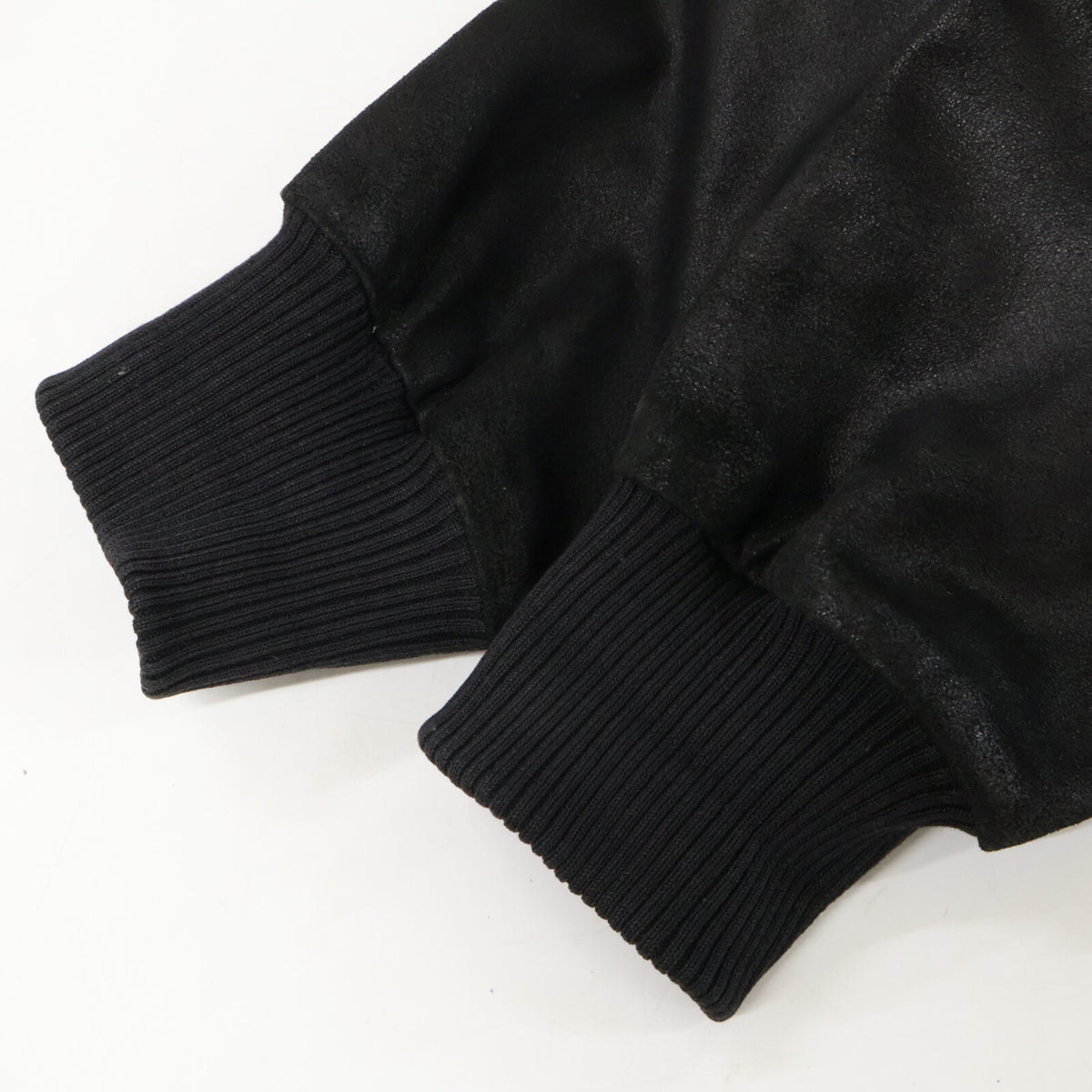 ISAIA Nubuck Leather Zip-Up Blouson Jacket Black Size 52