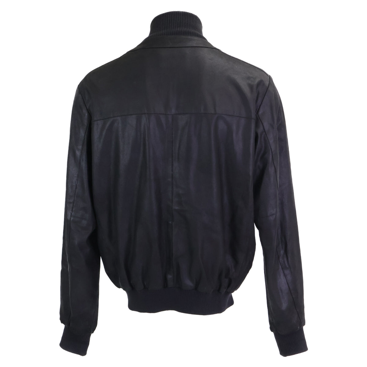 ISAIA Nubuck Leather Zip-Up Blouson Jacket Black Size 52