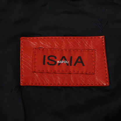 ISAIA Nubuck Leather Zip-Up Blouson Jacket Black Size 52