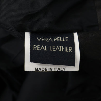 ISAIA Nubuck Leather Zip-Up Blouson Jacket Black Size 52