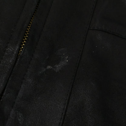 ISAIA Nubuck Leather Zip-Up Blouson Jacket Black Size 52