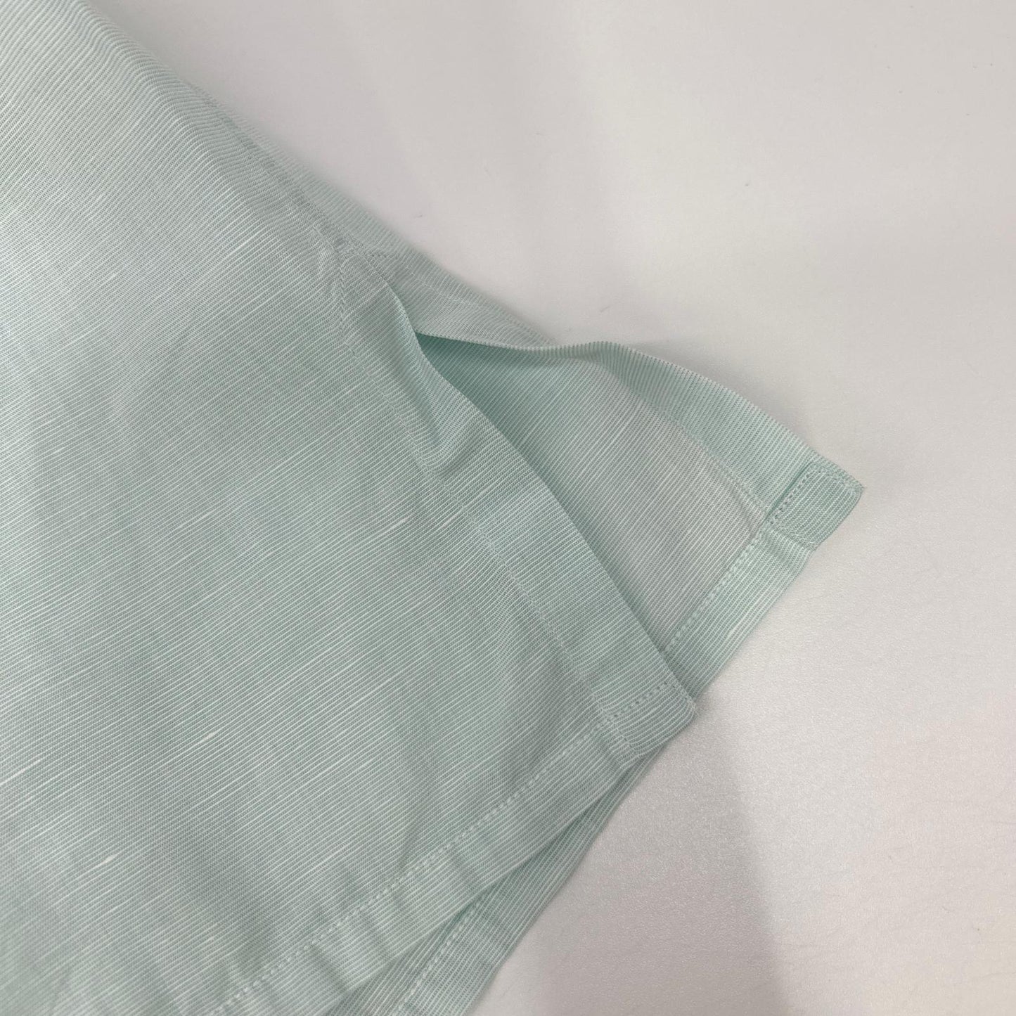 HERMES Sky Blue Linen Blend Button-Down S/S Shirt Size 41/16