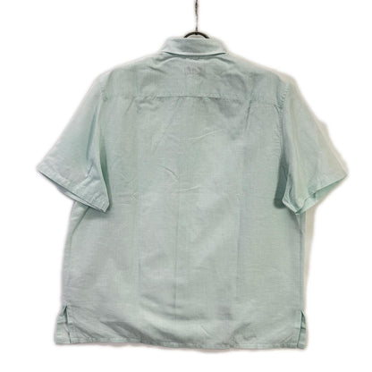 HERMES Sky Blue Linen Blend Button-Down S/S Shirt Size 41/16