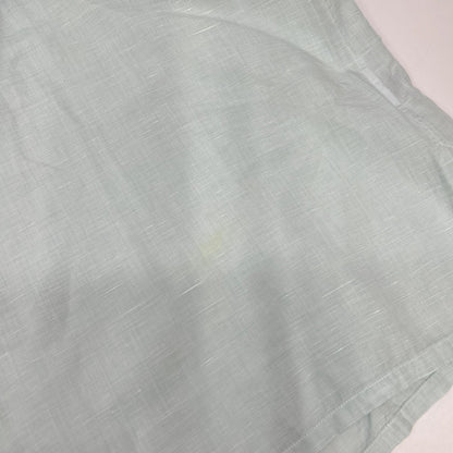 HERMES Sky Blue Linen Blend Button-Down S/S Shirt Size 41/16