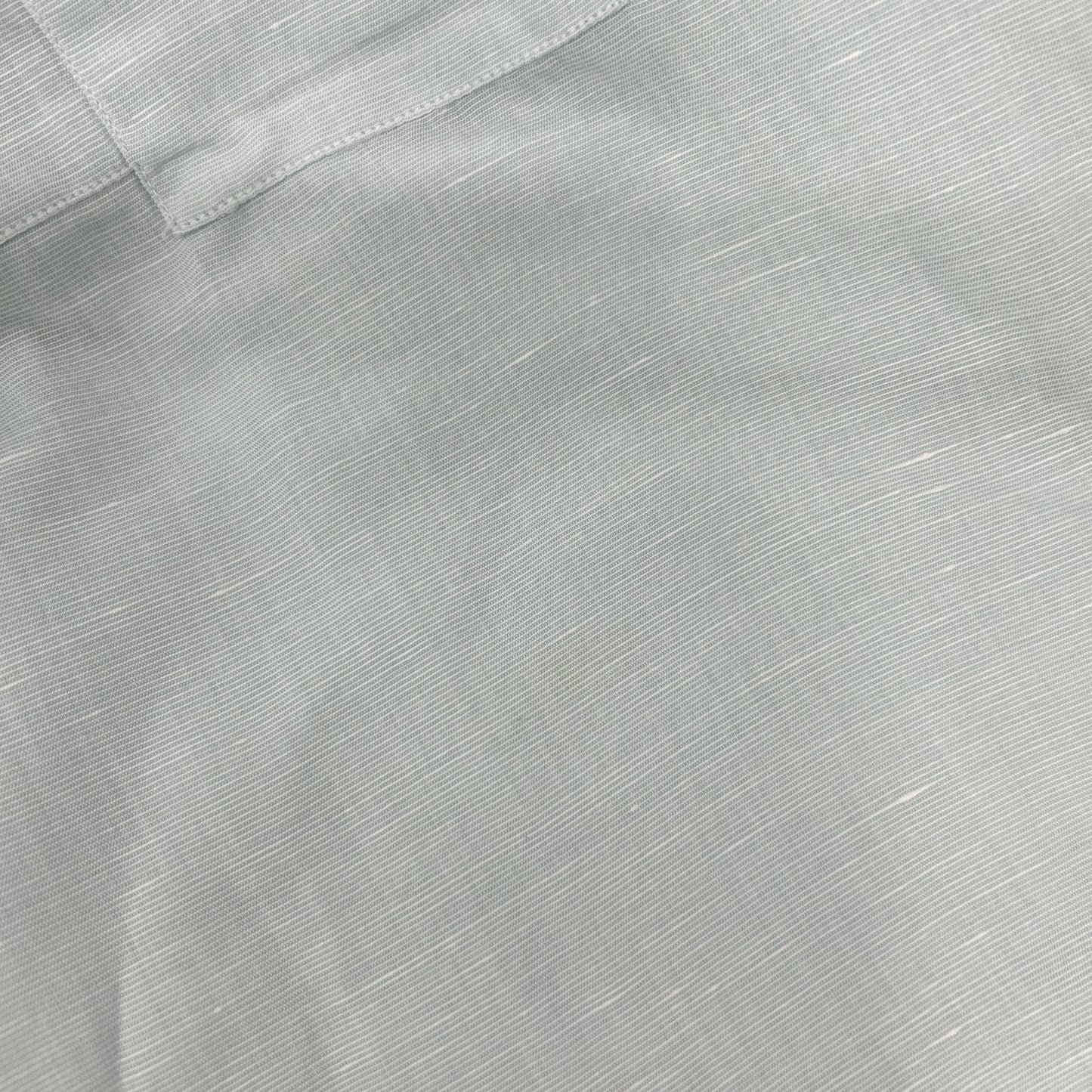 HERMES Sky Blue Linen Blend Button-Down S/S Shirt Size 41/16