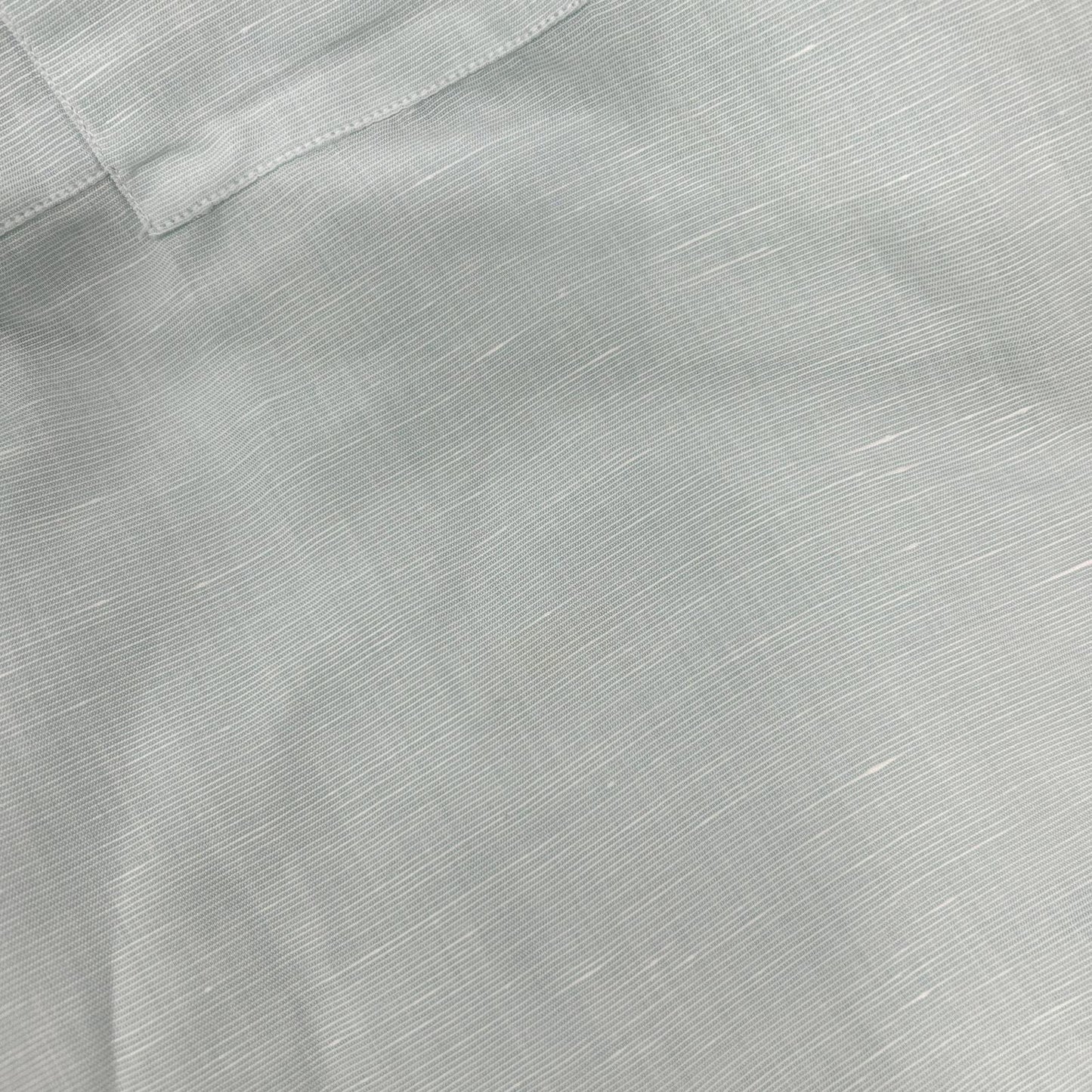 HERMES Sky Blue Linen Blend Button-Down S/S Shirt Size 41/16