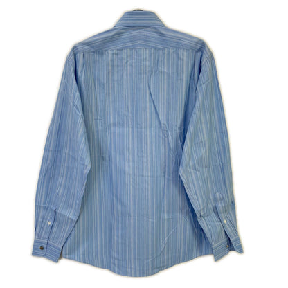 HERMES Blue Striped Selier Button Long Sleeve Shirt Size 41/16