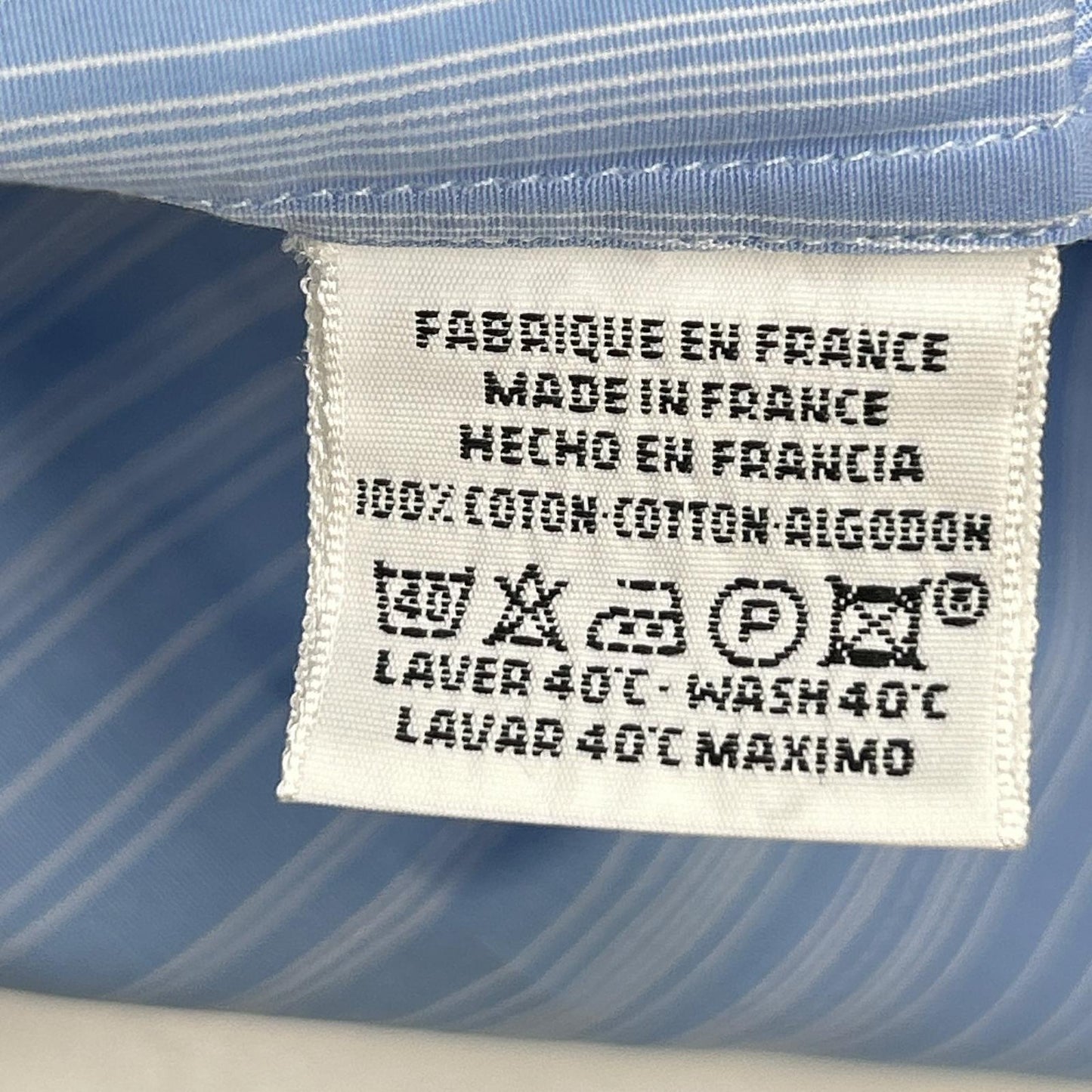 HERMES Blue Striped Selier Button Long Sleeve Shirt Size 41/16