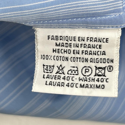 HERMES Blue Striped Selier Button Long Sleeve Shirt Size 41/16
