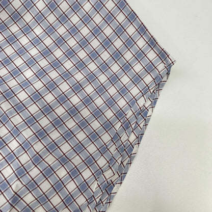 HERMES Wht/Blue/Prp Check Selier Button Long Sleeve Shirt Size 41/16