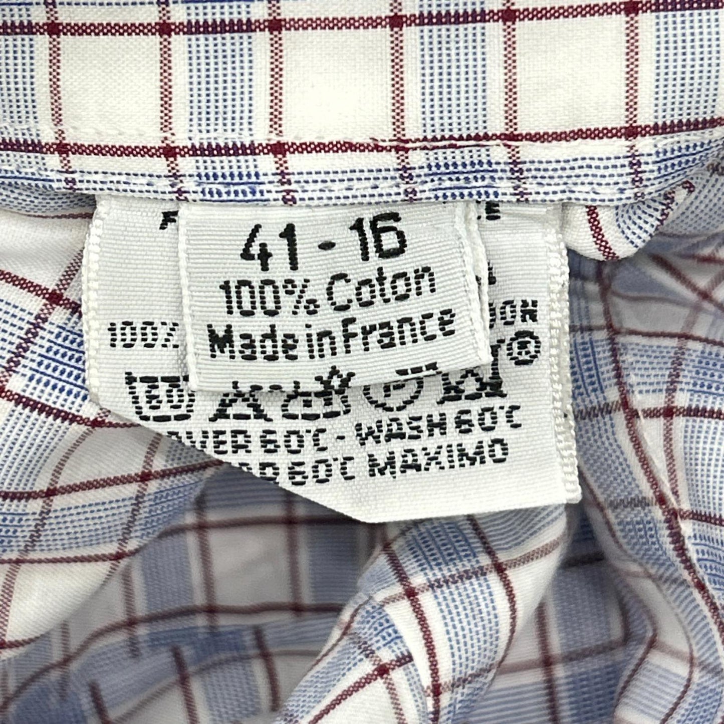 HERMES Wht/Blue/Prp Check Selier Button Long Sleeve Shirt Size 41/16