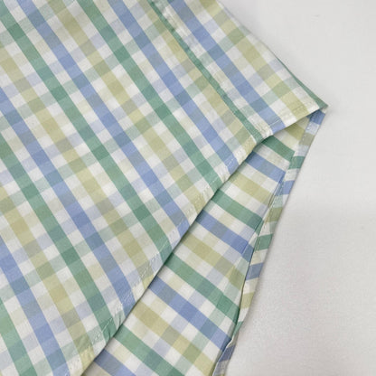 HERMES Green-Tone Check Selier Button Long Sleeve Shirt Size 41/16