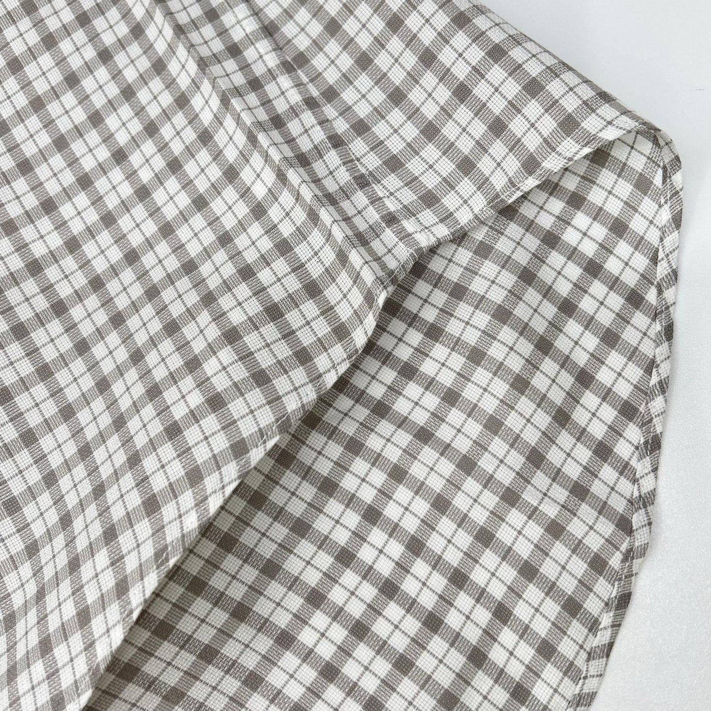 HERMES Gray Check Selier Button Long Sleeve Shirt Size 42-16