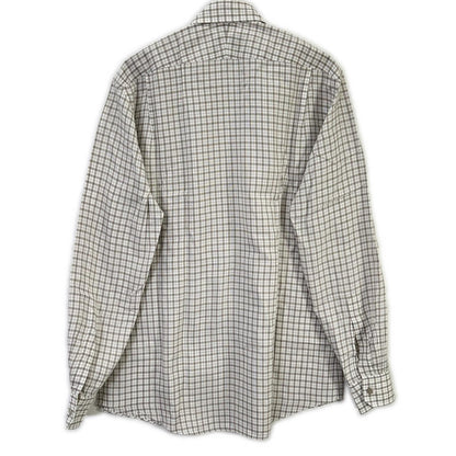 HERMES Gray Check Selier Button Long Sleeve Shirt Size 42-16