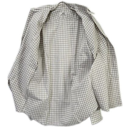 HERMES Gray Check Selier Button Long Sleeve Shirt Size 42-16