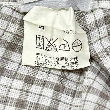 HERMES Gray Check Selier Button Long Sleeve Shirt Size 42-16