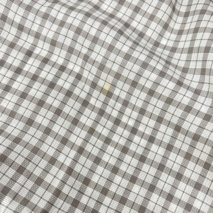 HERMES Gray Check Selier Button Long Sleeve Shirt Size 42-16