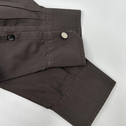 HERMES Brown Selier Button Long Sleeve Shirt Size 41/16