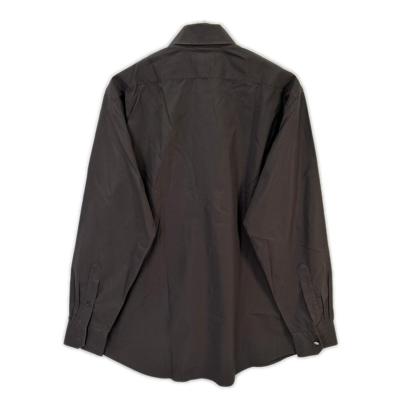 HERMES Brown Selier Button Long Sleeve Shirt Size 41/16