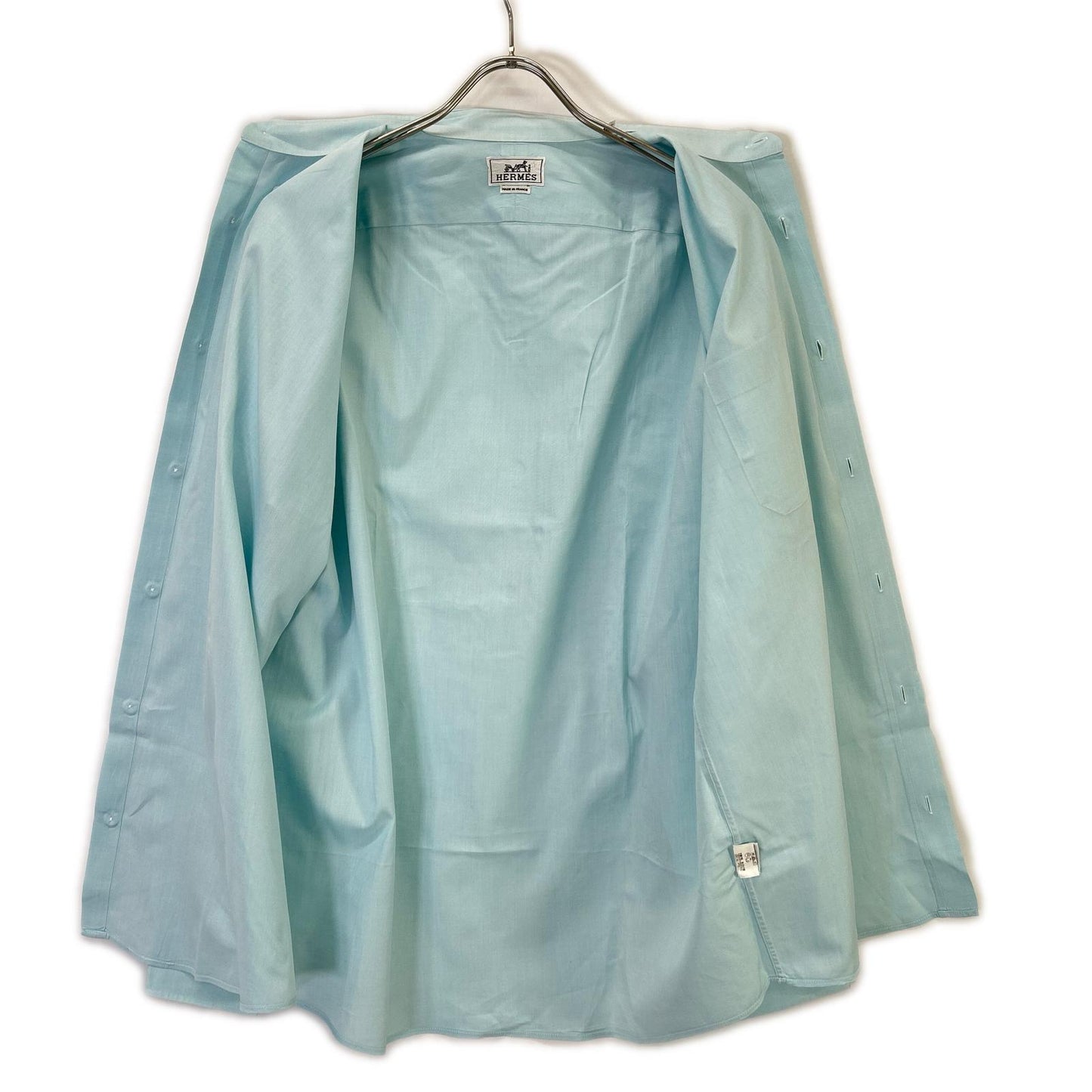 HERMES Green Selier Button Button-Down Long Sleeve Shirt Size 41/16