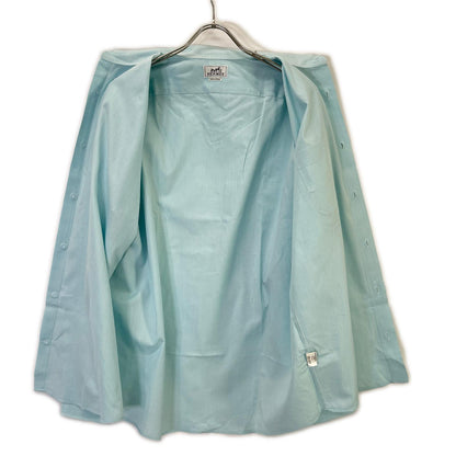 HERMES Green Selier Button Button-Down Long Sleeve Shirt Size 41/16