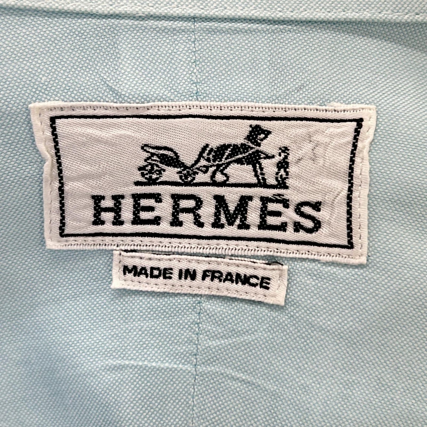 HERMES Green Selier Button Button-Down Long Sleeve Shirt Size 41/16