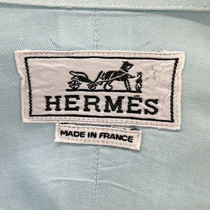 HERMES Green Selier Button Button-Down Long Sleeve Shirt Size 41/16
