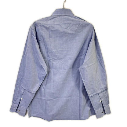 HERMES Blue Selier Button Long Sleeve Shirt Size 41/16