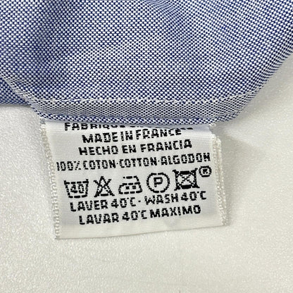 HERMES Blue Selier Button Long Sleeve Shirt Size 41/16