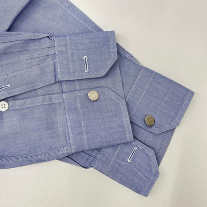 HERMES Blue Selier Button Long Sleeve Shirt Size 41/16