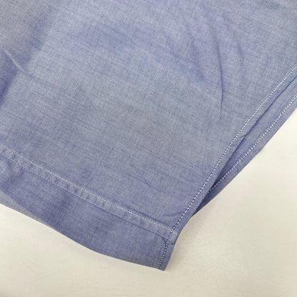 HERMES Blue Selier Button Long Sleeve Shirt Size 41/16