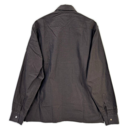 HERMES Brown Fly Front Selier Button Long Sleeve Shirt Size 41/16