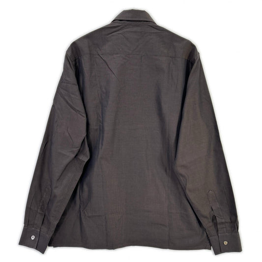HERMES Brown Fly Front Selier Button Long Sleeve Shirt Size 41/16