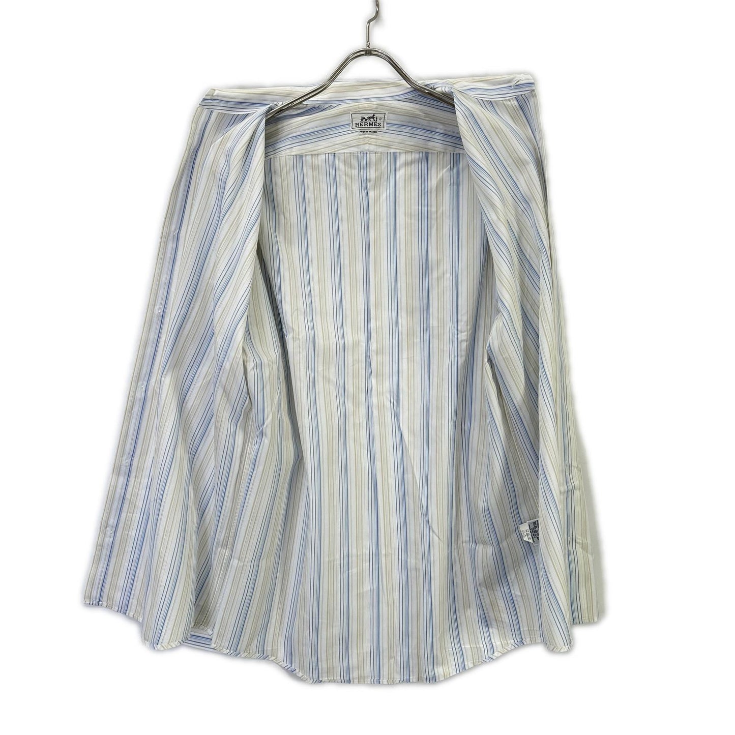 HERMES Striped Cotton Long Sleeve Shirt Size 40-15