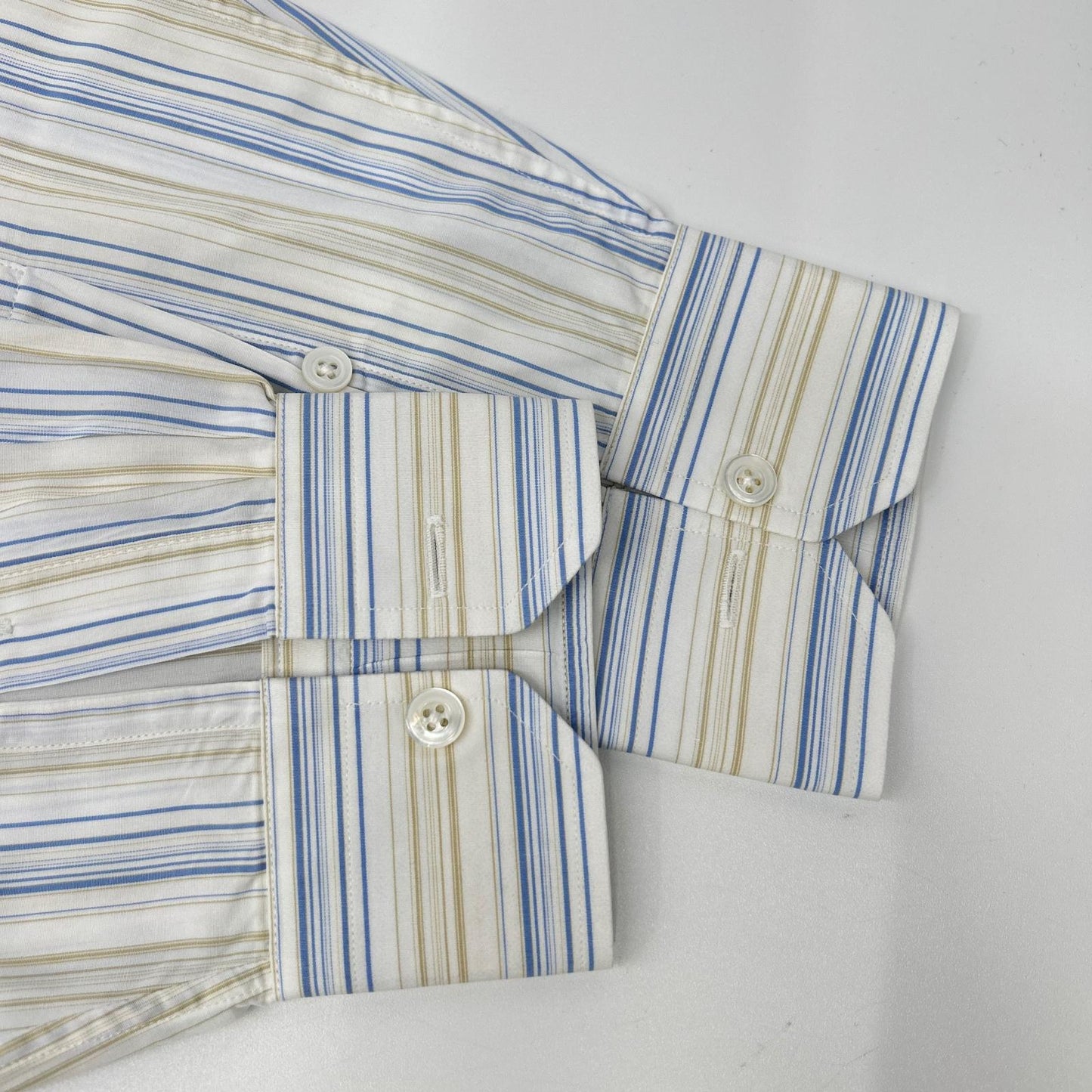 HERMES Striped Cotton Long Sleeve Shirt Size 40-15