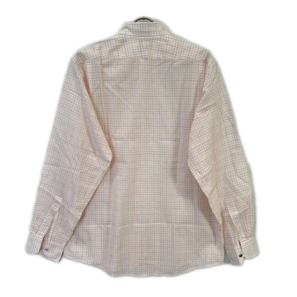 HERMES Pink Check Sellier Button Sleeve Shirt Size 40-15