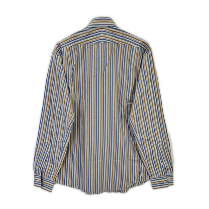 HERMES Striped Sellier Button Long Sleeve Shirt Size 40-15