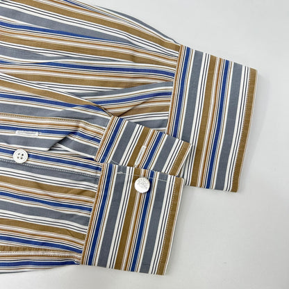 HERMES Striped Sellier Button Long Sleeve Shirt Size 40-15