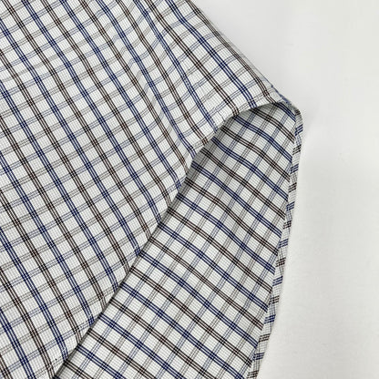 HERMES Check Sellier Button Long Sleeve Shirt Size 40-15