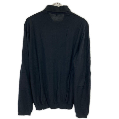 GUCCI Cashmere Long Sleeve Polo Shirt Black Size L