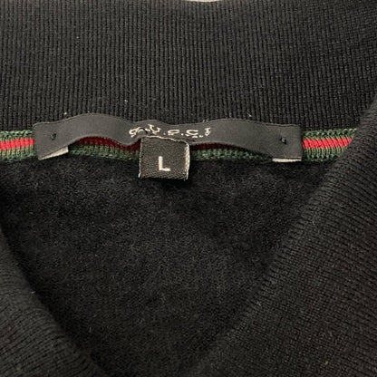 GUCCI Cashmere Long Sleeve Polo Shirt Black Size L