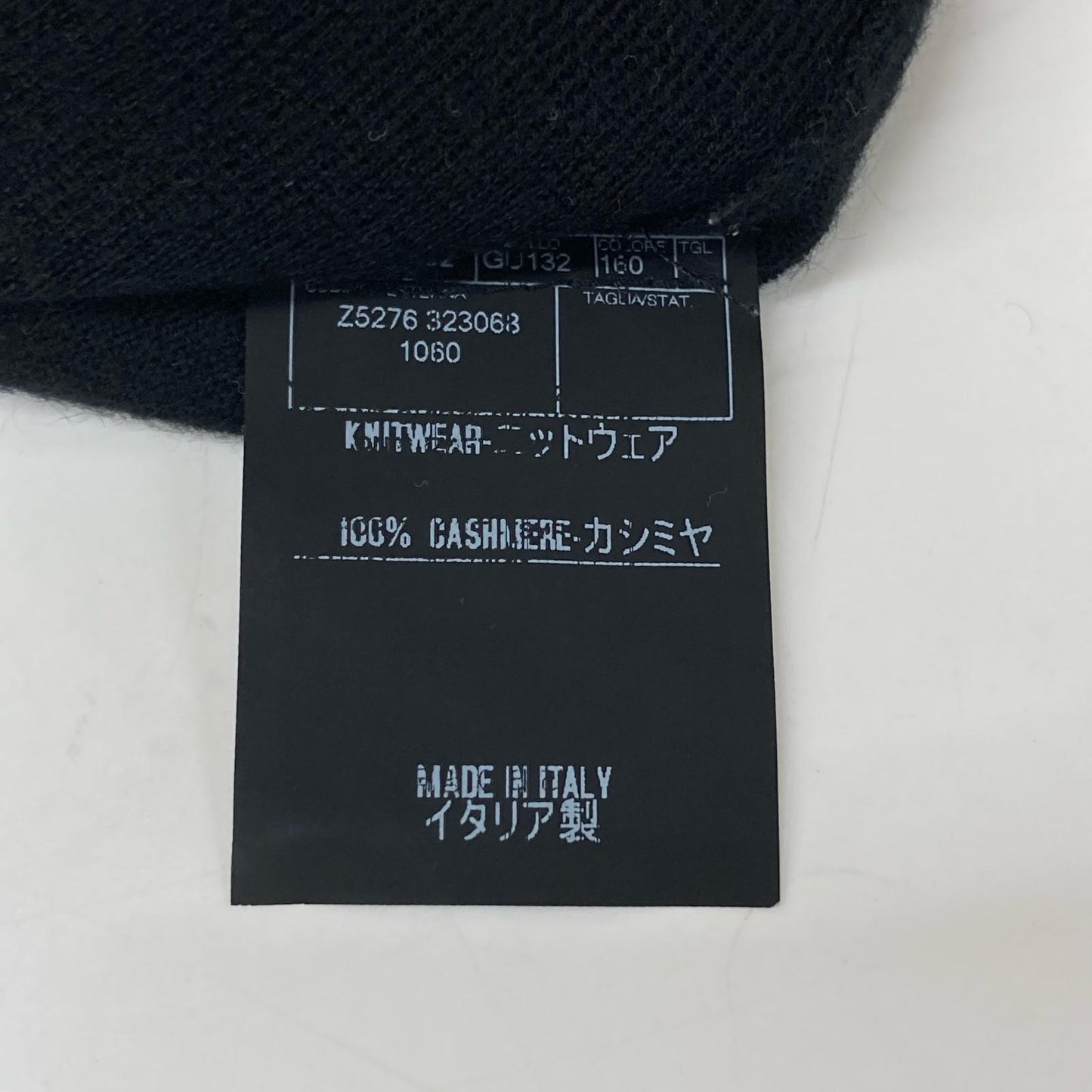 GUCCI Cashmere Long Sleeve Polo Shirt Black Size L