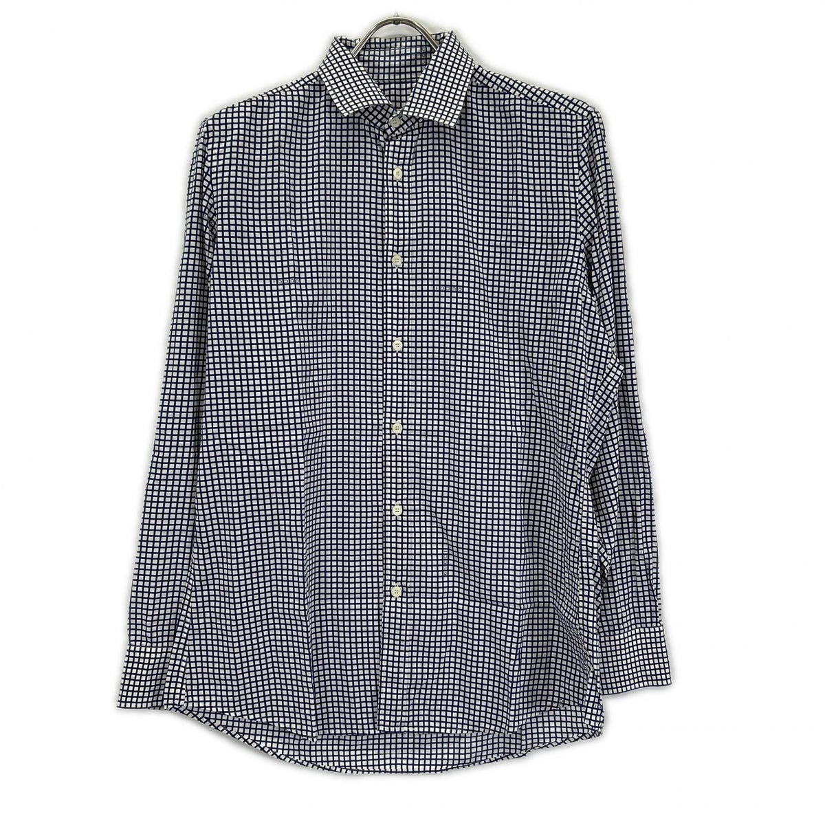 GUCCI Blue/White Check Cotton Shirt Size 40