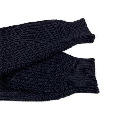 GUCCI Wool Logo Patch Knit Cardigan Navy Size S