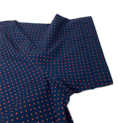 GUCCI Cotton Blend Flower Short Sleeve Shirt Navy Size 42