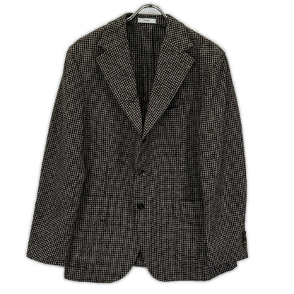 BOGLIOLI Brown DOVER Wool Silk Houndstooth Blazer Size 50