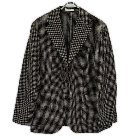 BOGLIOLI Brown DOVER Wool Silk Houndstooth Blazer Size 50
