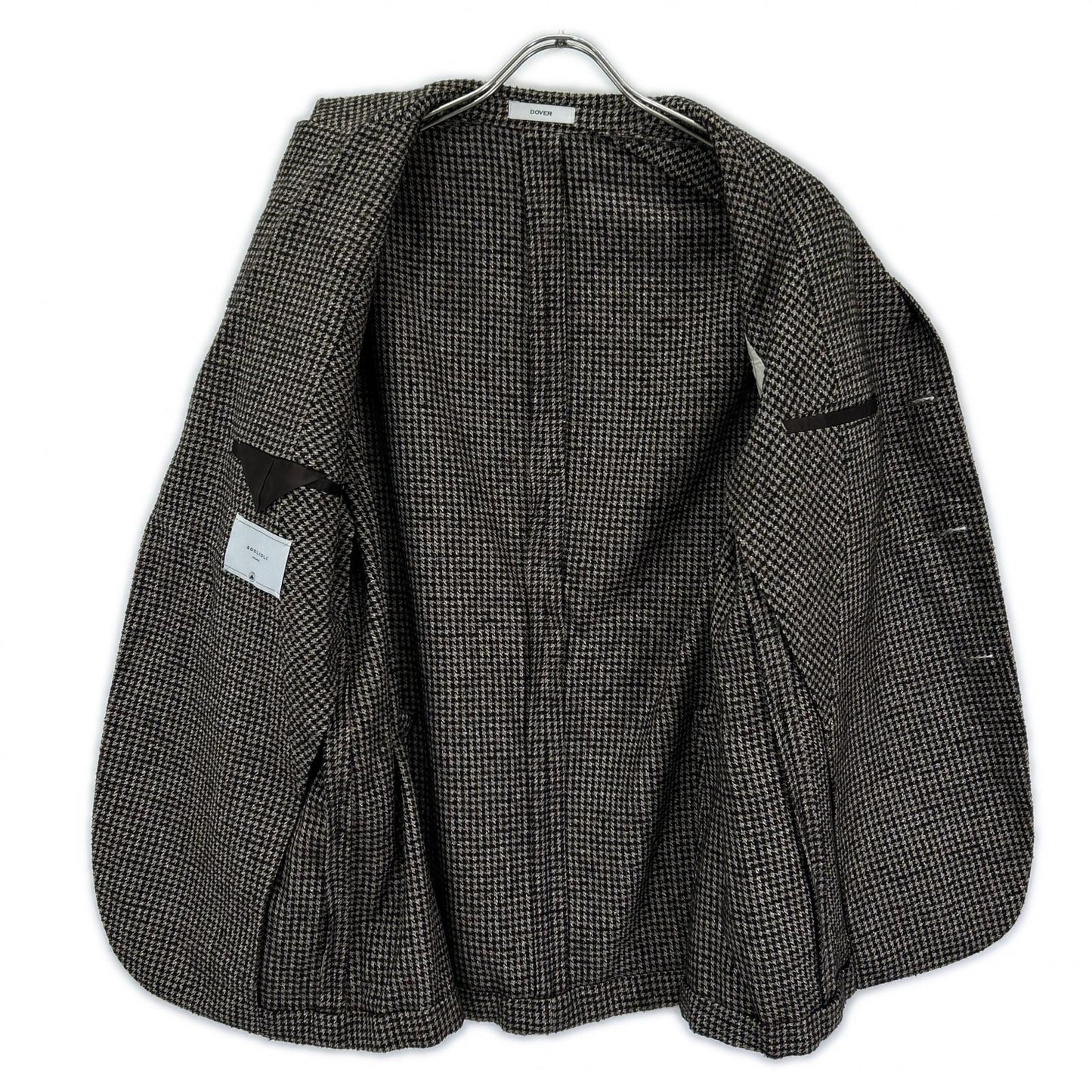 BOGLIOLI Brown DOVER Wool Silk Houndstooth Blazer Size 50